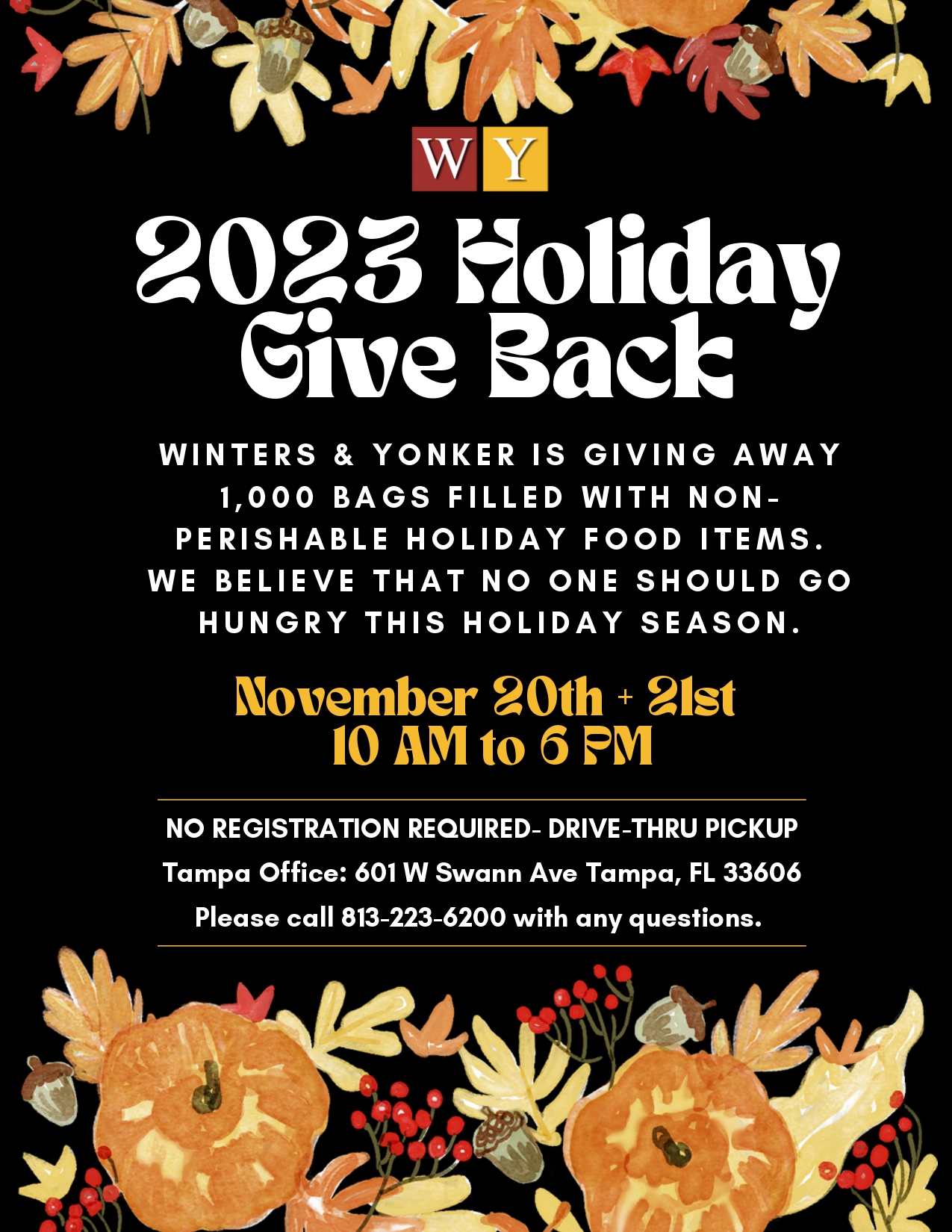 2023 Holiday Give Back - Winters & Yonker Personal Injury Lawyers